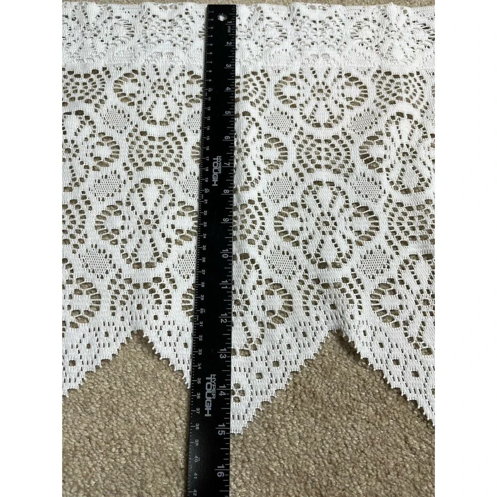 2 VTG Lace Curtain Valance White 58 X 15